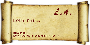 Lóth Anita névjegykártya