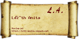 Lóth Anita névjegykártya